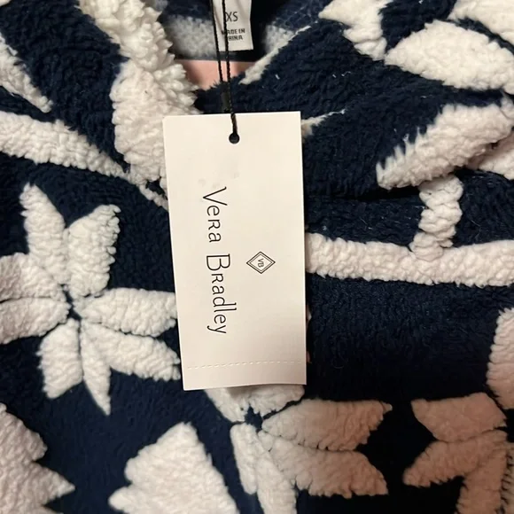 Vera Bradley Black & White Hooded Fleece Snowflake Jacket-NWT - Picture 11 of 13
